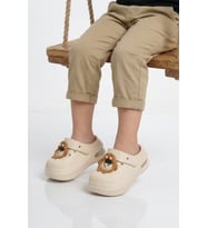 Walkway Ekru Eva Hafif Esnek Unisex Çocuk Sabo Terlik 2316 B-P