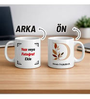 Kişiye Özel Tasarlanabilir Harfli İsimli Yazılı Seramik Kupa Bardak (Parlak Beyaz)