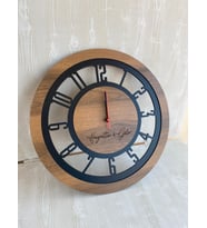 Dekoratif Ahşap Duvar Saati 50 cm