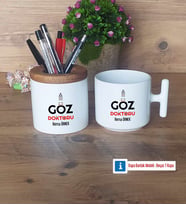 Göz Doktoru Kalemlik, Kupa Bardak T Kişiye Özel Hediye Tıp Bayramı Hediyesi (Model 1)