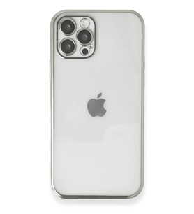 iPhone 12 Pro Max Kılıf Razer Lensli Silikon - Gümüş