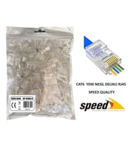 SP-U100-D CAT6 YENİ NESİL DELİKLİ EZRJ45 KONNEKTÖR 100 ADET