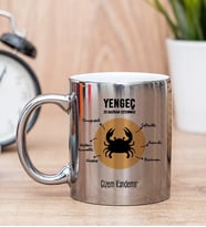 Kişiye Özel Yengeç Burcuna Hediye Silver Kupa Bardak