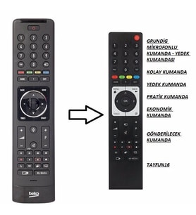 BEKO Mikrofonlu Ses Komutlu Kumanda-Yedeği