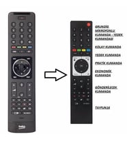 BEKO Mikrofonlu Ses Komutlu Kumanda-Yedeği
