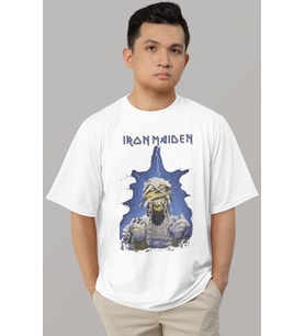 Tasarım Iron Maiden Rock Metal Müzik Grubu Baskılı Unisex Oversize Tişört