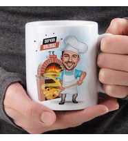 Kişiye Özel Fırıncı Erkek Karikatürlü Kupa Bardak