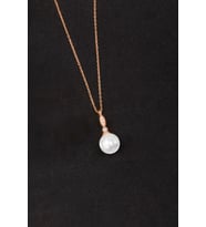 925 Ayar Gümüş Elegance Küre İnci Kolye (Rose)