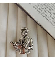 Lente Aksesuar Silver Renk Öğretmen Broş-Kitap ve Kalemli Öğretmen Yaka İğnesi (Çok Renkli)