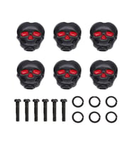 Siyah Kuru Kafa Gitar Akort Burgu Başlığı - Skull Tuner Knob (6'lı Set)