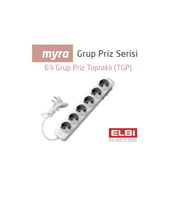 Myra 6'lü   Topraklı Grup Priz 5 mt Kablolu