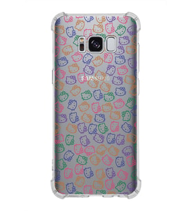 Samsung Galaxy S8  Köşe Korumalı Antişok Kapak Hello Kitty Tasarımlı Şeffaf Silikon Kılıf