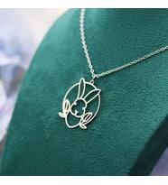 Tasarım Minimalist Tavşan Figürlü Kolye 925K Gümüş Sevgiliye Hediye
