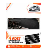CHEVROLET REZZO (2000-2011) Uyumlu Ön Torpido Koruma Kılıfı Halısı - Siyah