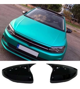 Vw Polo Mk6 FL Batman Yarasa Ayna Kapağı Piona Black ABS 2021 2022 2023 2024 2025