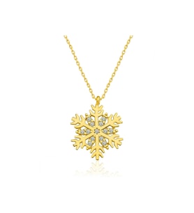 ?Gümüş Gold Kar Tanesi Kadın Kolye CSR2183137