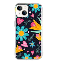 PrintiFy Apple  iPhone 13 Mini ile Uyumlu 1mm Slim Fit Retro Renkler 1 Baskılı Şeffaf  Kılıf