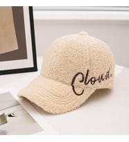 Valkyrie Peluş Şapka Kadın Erkek Unisex Kışlık Şapka Cloud Nakışlı Ayarlanabilir Bej Teddy Şapka Krem