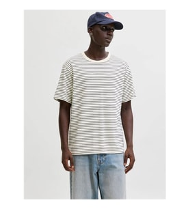 Jack & Jones Bisiklet Yaka Ekru Erkek T-Shirt 12288015