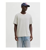 Jack & Jones Bisiklet Yaka Ekru Erkek T-Shirt 12288015