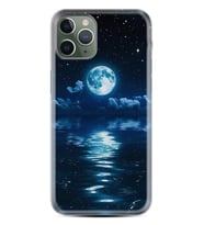 Apple iPhone 11 12 13 14 Pro Max Kılıf Desemli Silikon Night Moon 1133