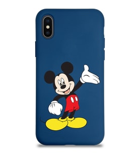 Apple iPhone X Uyumlu Lansman Kılıf Mickey Mouse Tasarımlı Altı Kapalı İçi Kadife Kaplı  Kapak (Şeffaf)