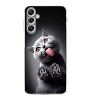 PrintiFy Samsung Galaxy A34 ile Uyumlu Kedi 2 Kamera Korumalı Şeffaf Kılıf