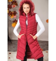 Z6725 DEWBERRY BAYAN YELEK-KOYU BORDO