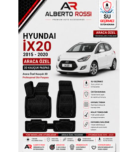 HYUNDAI İX20 2015 - 2020 Araca Özel Kauçuk 3D Profesyonel Oto Paspası