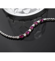 925 Ayar Gümüş Fuşya Taşlı Suyolu Elegant Bileklik