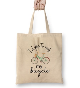 I Love My Husband Couple Bicycle Bez Çanta Uzun Saplı