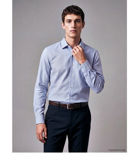 LCW BUSINESS Mavi Slim Fit Oxford Erkek Gömlek