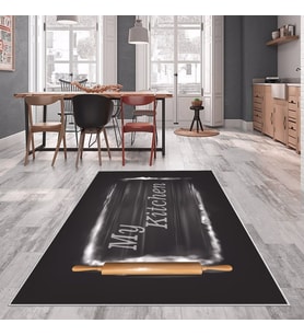 Gri Merdane Deseni Yıkanabilir Kaymaz Taban Leke Tutmaz Modern Salon Halısı ve Yolluk (KAHVE)