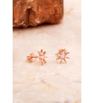 Yıldız Mini Rose Gümüş Küpe 6913