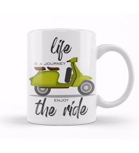 Vespa Journey Life Is A Journey Enjoy The Ride Kupa Bardak Porselen