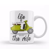 Vespa Journey Life Is A Journey Enjoy The Ride Kupa Bardak Porselen