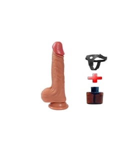 20 cm belden bağlamalı Yeni Nesil Çift Katmanlı Realistik Vantuzlu Dildo Penis - Kevin
