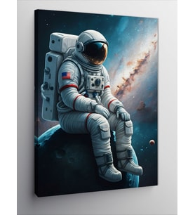 Kanvas Tablo Astronot Ve Yıldızlı Gökyüzü