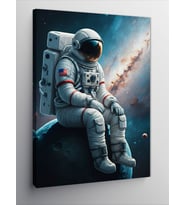 Kanvas Tablo Astronot Ve Yıldızlı Gökyüzü