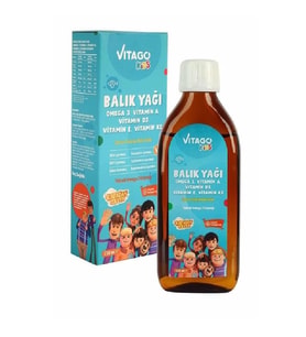 Vitago Kids Balık Yağı Omega 3 Vitamin A D3 E K2 İçeren Şurup 150 ml
