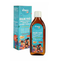 Vitago Kids Balık Yağı Omega 3 Vitamin A D3 E K2 İçeren Şurup 150 ml