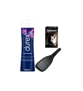 Durex Extreme AnalJel 50 ml + Fetişist Fantezileriniz İçin Siyah Deri Şaplak + Hediye