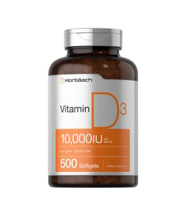 Horbach Vitamin D D3 Cholecalciferol 10000 IU 500 Softgels 250mcg .Usa Menşei.39.