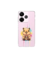 Redmi 13 4G ile Uyumlu Splash Kapibara Tasarımlı Şeffaf Silikon Kılıf