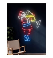 Noel Baba Figürlü Yılbaşı Temalı Neon Tabela