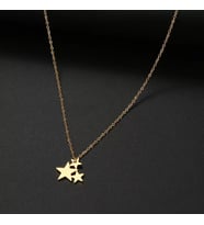 Kişiye Özel 925 Ayar Gümüş Yıldızlar Kolye (Gold)