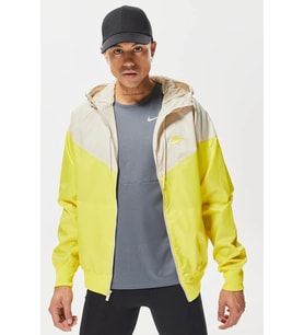 Nike Windrunner Full Zip Jacket Kapüşonlu Erkek Ceket Rüzgarlık Sarı Krem