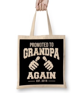 Funny Promoted To Grandpa Again 2020 Grandfather Bez Çanta Uzun Saplı