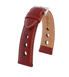 R4129W RODER DERİ KAYIŞ - BORDO-BEYAZ - 24MM