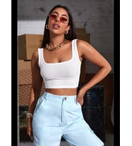 Fantezia Night Kadın Haki Yeşili Kalın Askılı Crop Top Büstiyer